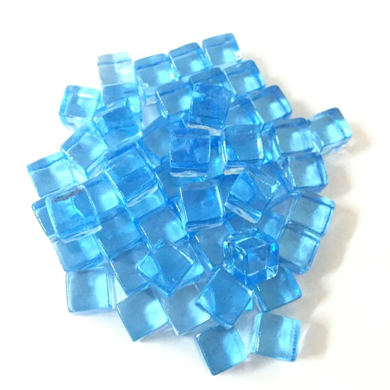 50Pcs/Set 25colors 8mm cube Clear Solid Transparent Square Colorful Crystal Dice Chess Piece Right Angle Sieve For Puzzle Game