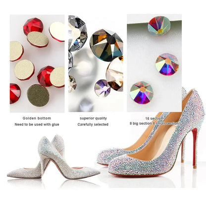 SS6-SS30 Multi-color Crystal AB Hot Fix Rhinestone Crystal Super Glitter Strass Iron On Rhinestones For Nail Art Fabric Garment