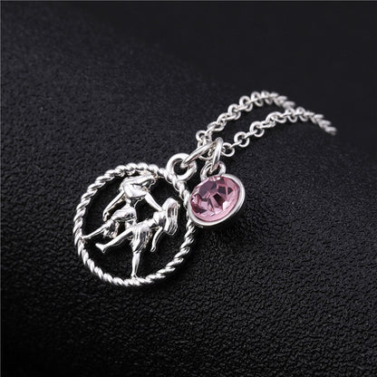 Skyrim Twelve Constellations Charm Necklace For Women Girl Zodiac Signs Jewelry Astrology Chokers Necklace Cancer Virgo Pisces