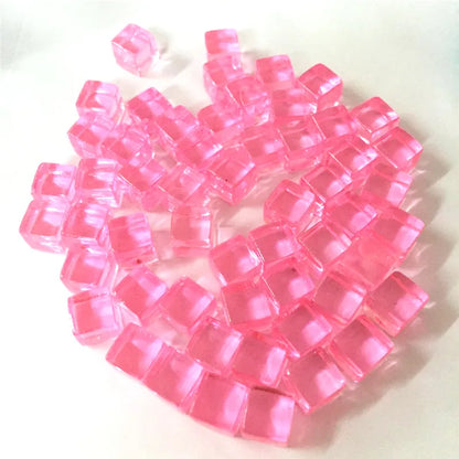 50Pcs/Set 25colors 8mm cube Clear Solid Transparent Square Colorful Crystal Dice Chess Piece Right Angle Sieve For Puzzle Game
