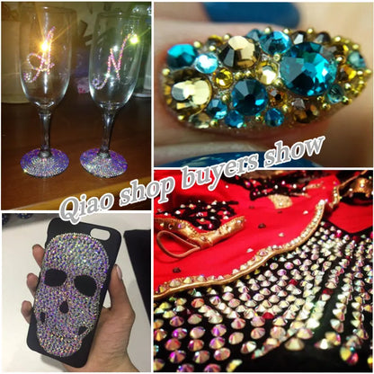 SS6-SS30 Multi-color Crystal AB Hot Fix Rhinestone Crystal Super Glitter Strass Iron On Rhinestones For Nail Art Fabric Garment