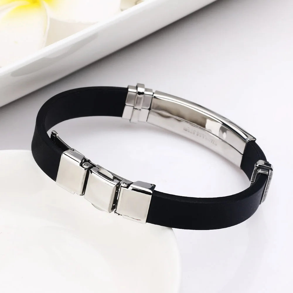 12 Constellations Signs Stainless Steel Bracelets Women Rubber Charm 12 Zodiac Casual Personality Cuff Bracelets for Women