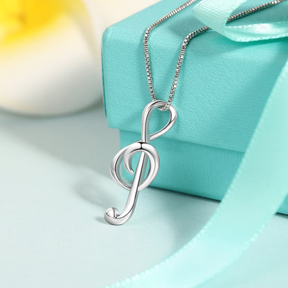 JewelOra Silver Color Musical Note Necklaces &amp; Pendants Elegant Pendant Necklace Women Gifts for Girlfriend