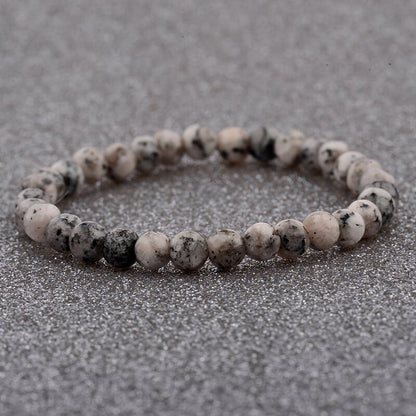Amader 4 Style Women&#39;s Multicolor 6mm Natural Stone Beads Elastic Charm Bracelet Trendy Men Blue Bead Prayer Bracelet AB176
