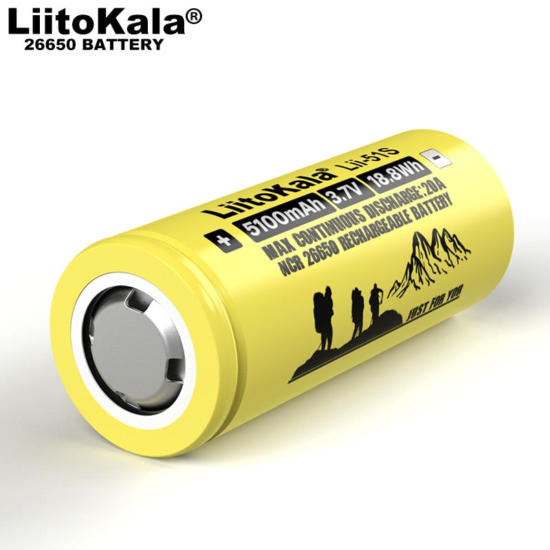 6-30PCS Liitokala LII-51S 26650 20A power rechargeable lithium battery 26650A , 3.7V 5100mA .  Suitable for flashlight