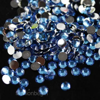 1000 viên Đá trang trí móng tay lấp lánh màu sắc ss6-ss30 Hạt đá pha lê nhựa resin mặt phẳng dùng trang trí giày dép túi xách quần áo phụ kiện DIY