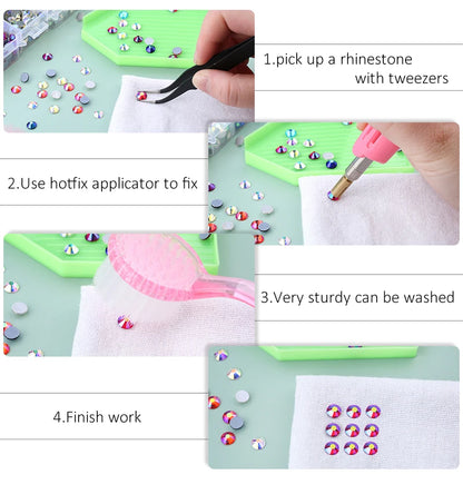 SS6-SS30 Multi-color Crystal AB Hot Fix Rhinestone Crystal Super Glitter Strass Iron On Rhinestones For Nail Art Fabric Garment