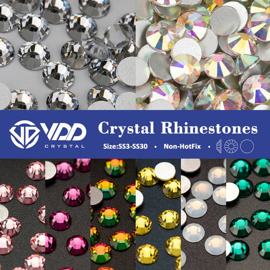 VDD Non Hot Fix Flatback Rhinestones And Decorations Crystal Nail Art Accessories Nail Sticker DMC Glitter Stone Diamond DIY