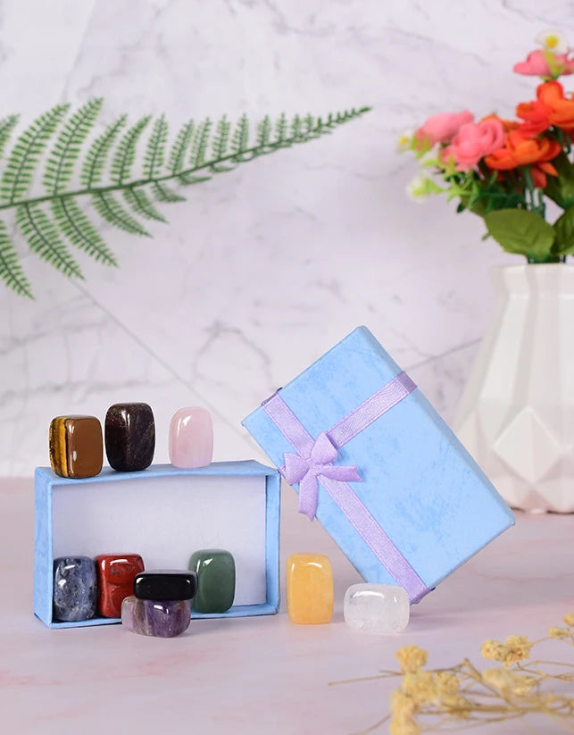 10 Pcs /Set Natural Tumbled Stone 15-20mm Mix Rock And Quartz Rose Bead Chakra Healing Crystal Irregular Polishing Amethyst Home