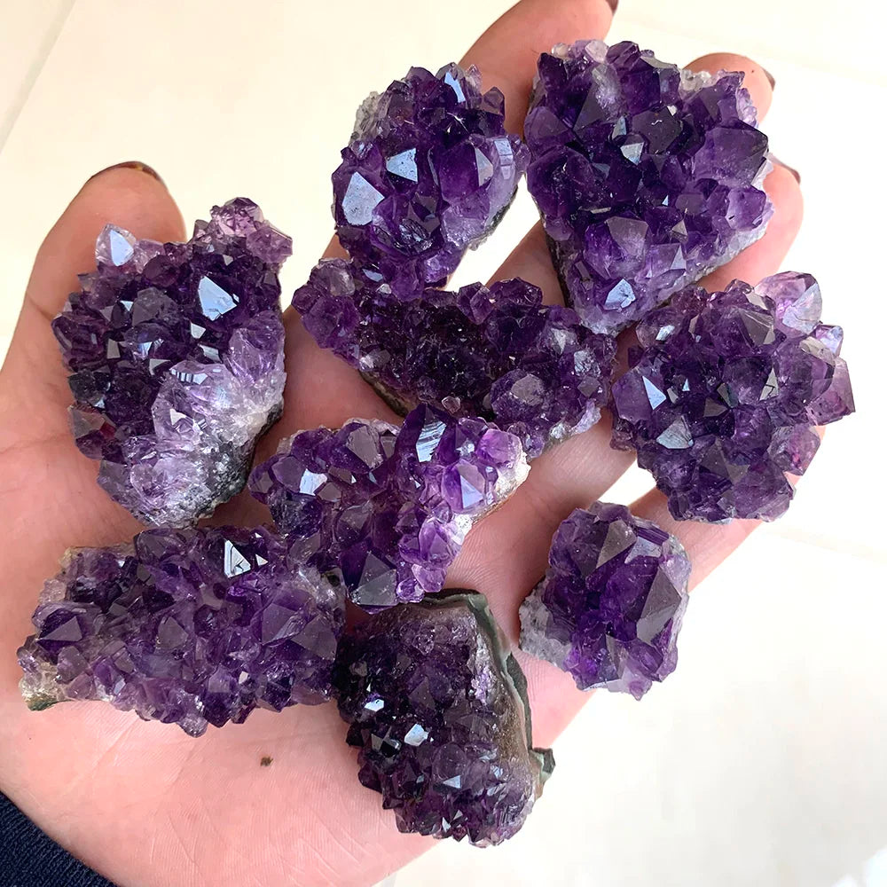 Natural Raw Amethyst Quartz Purple Crystal Cluster Healing Stones Specimen Home Decoration Crafts Decoration Ornament