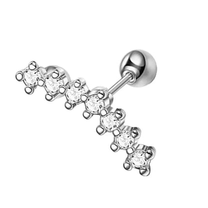 Crystal Flower Tragus Piercing Earring Flat 16G Cross Cartilage Piercing Stud Helix Jewelry Conch Rook Lobe Earring Labret Stud