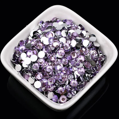 1000 viên Đá trang trí móng tay lấp lánh màu sắc ss6-ss30 Hạt đá pha lê nhựa resin mặt phẳng dùng trang trí giày dép túi xách quần áo phụ kiện DIY