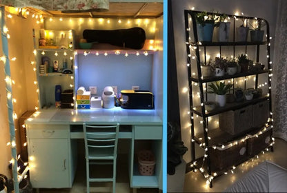Đèn Led Dây Ngôi Sao 1.5m/3m/6m/10m Trang Trí Giáng Sinh, Đèn Thần Tiên Rèm Tiệc Cưới Dùng Pin USB Cho Gia Đình