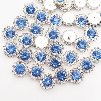 30PCS-100PCS Gold Flower Claw Rhinestones Glitter Crystals Trim Stones Beads Garment Crafts Sew On Rhinestones for Clothes Gems