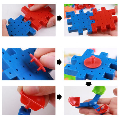 81 PCS Electric Gears 3D Model Building Kits Plastic Brick Blocks Educational Toys For Kids Children Gifts