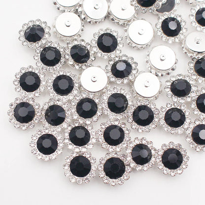 30PCS-100PCS Gold Flower Claw Rhinestones Glitter Crystals Trim Stones Beads Garment Crafts Sew On Rhinestones for Clothes Gems