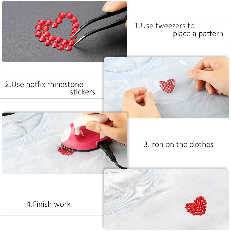 SS6-SS30 Multi-color Crystal AB Hot Fix Rhinestone Crystal Super Glitter Strass Iron On Rhinestones For Nail Art Fabric Garment