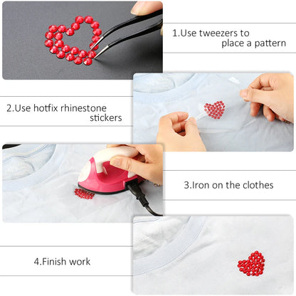 SS6-SS30 Multi-color Crystal AB Hot Fix Rhinestone Crystal Super Glitter Strass Iron On Rhinestones For Nail Art Fabric Garment