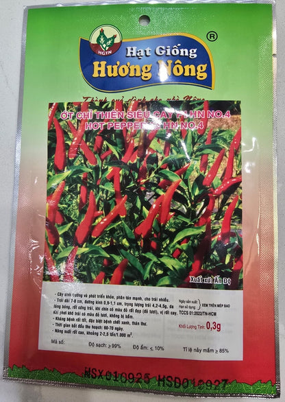 Hạt Giống Ớt Chỉ Thiên Siêu Cay F1 HN NO.4