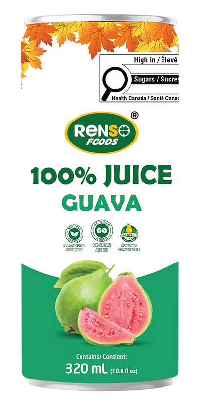 013. RENSO Jus 100% Goyave (320ml, 24 canettes/caisse)