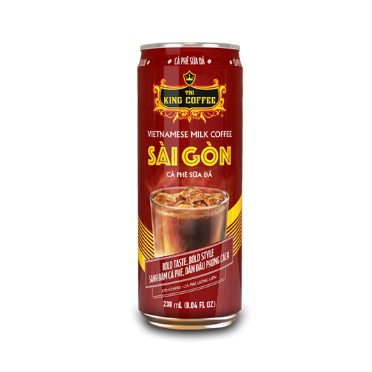 KING COFFEE Saigon Iced Milk Coffee - Ready to Drink - 238ml Can - Pack of 6 Cans