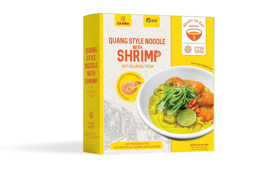 Cà Mèn : Nouilles instantanées style Quang aux crevettes (Mỳ Quảng Tôm)