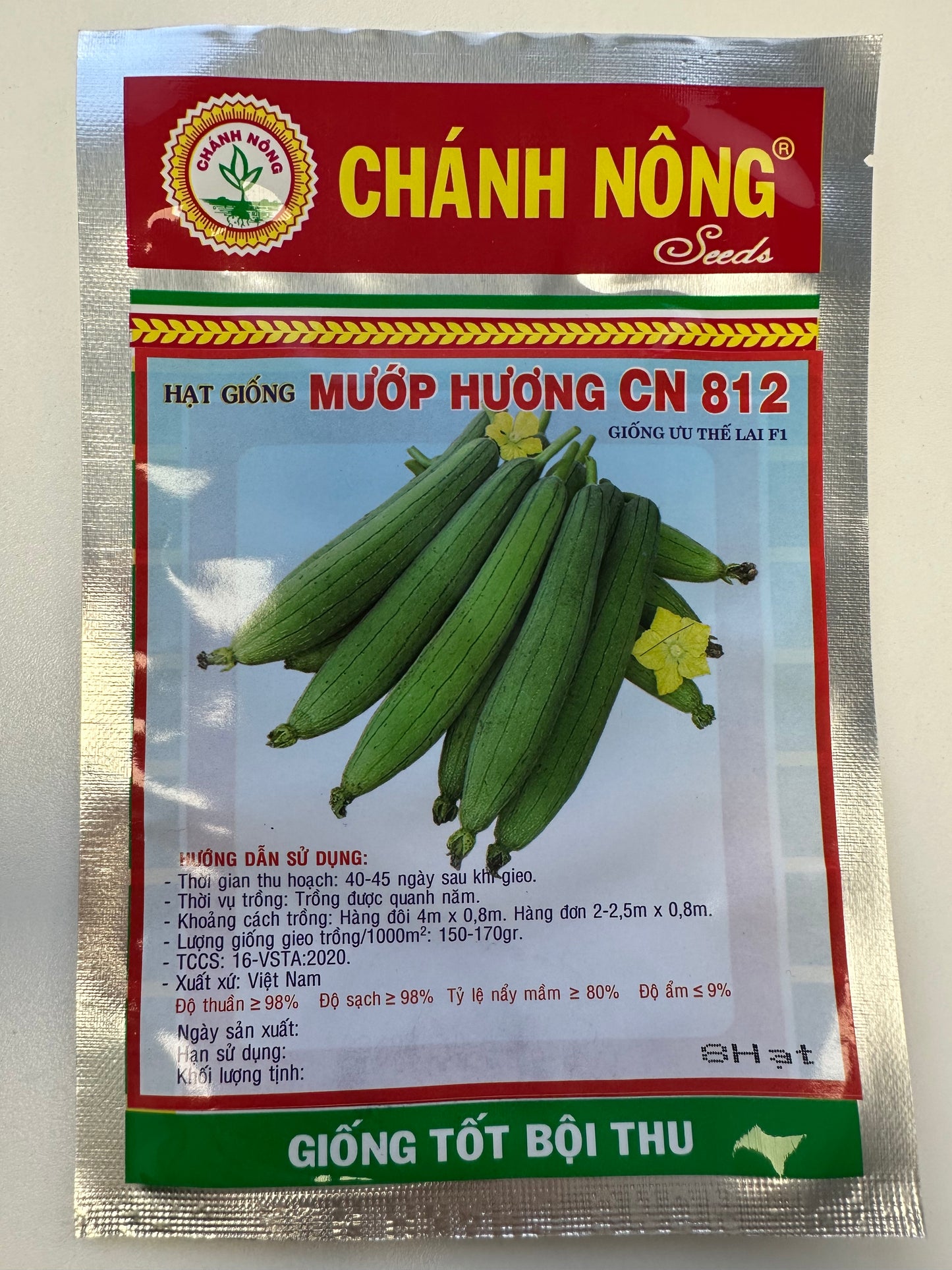 Chánh Nông - Fragrant Sponge Gourd F1 Hybrid Seeds (Mướp Hương CN 812)