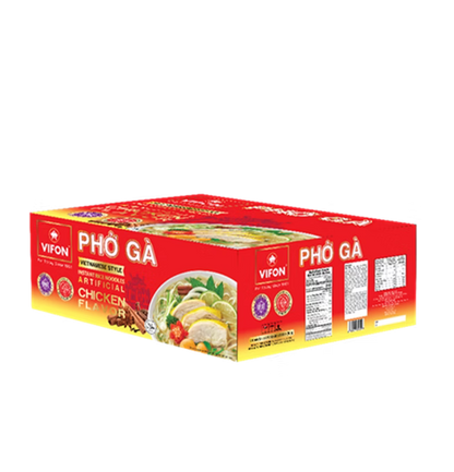 034. Nouilles instantanées de riz de style vietnamien VIFON saveur poulet (60 g, 4 sachets/paquet, 6 paquets/caisse)
