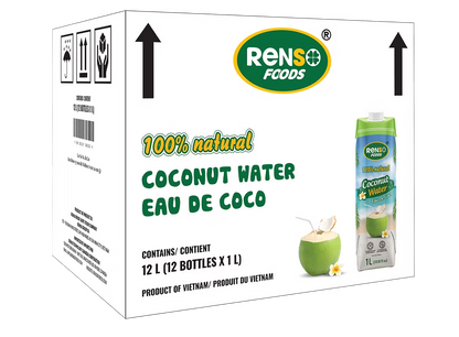 004. RENSO Coconut Water 100% Natural (1L, 12 Bottles/case)