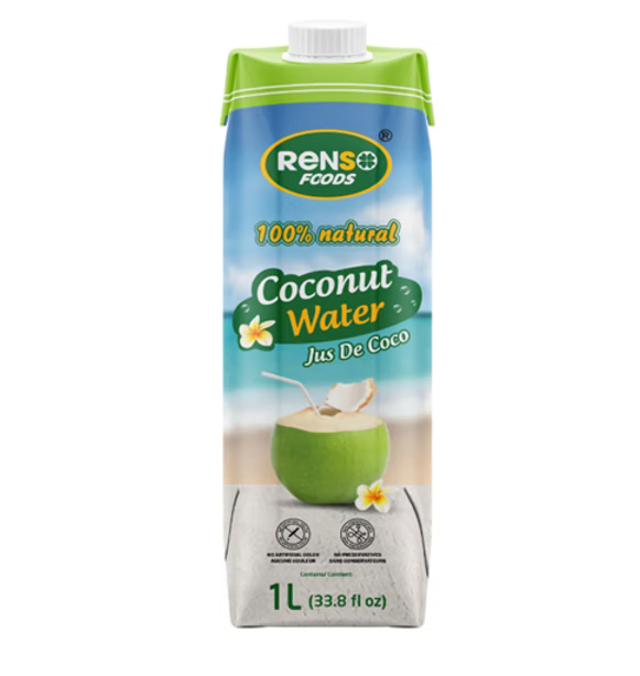 004. RENSO Coconut Water 100% Natural (1L, 12 Bottles/case)