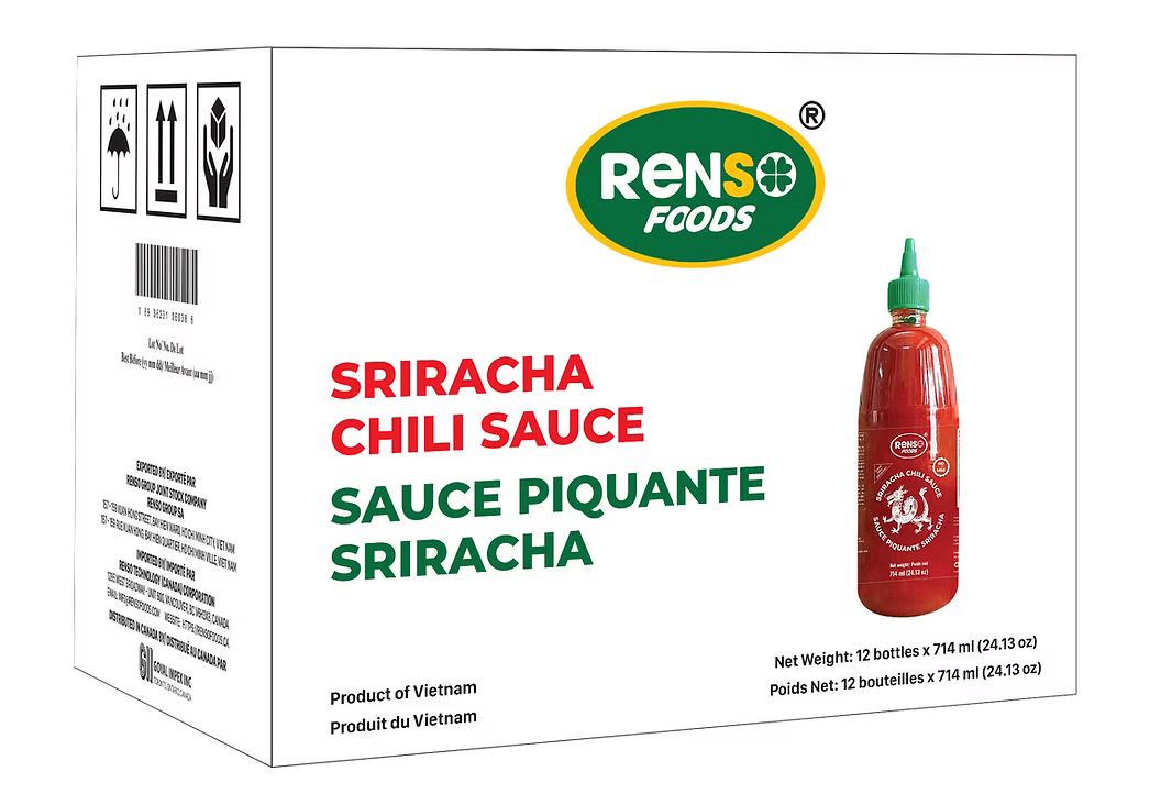 022. RENSO Sriracha Chili Sauce (714ml, 12 bottles/case)