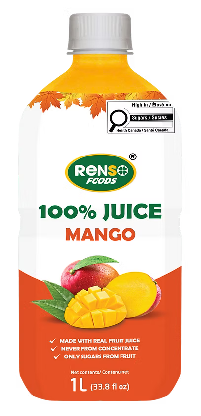 005. Jus 100% mangue RENSO (1 L, 12 bouteilles/caisse)