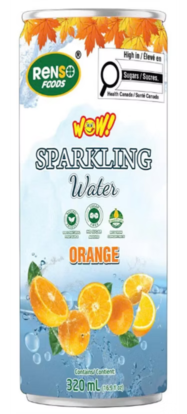 016. RENSO Sparkling Orange Beverage (320ml, 24 cans/case)