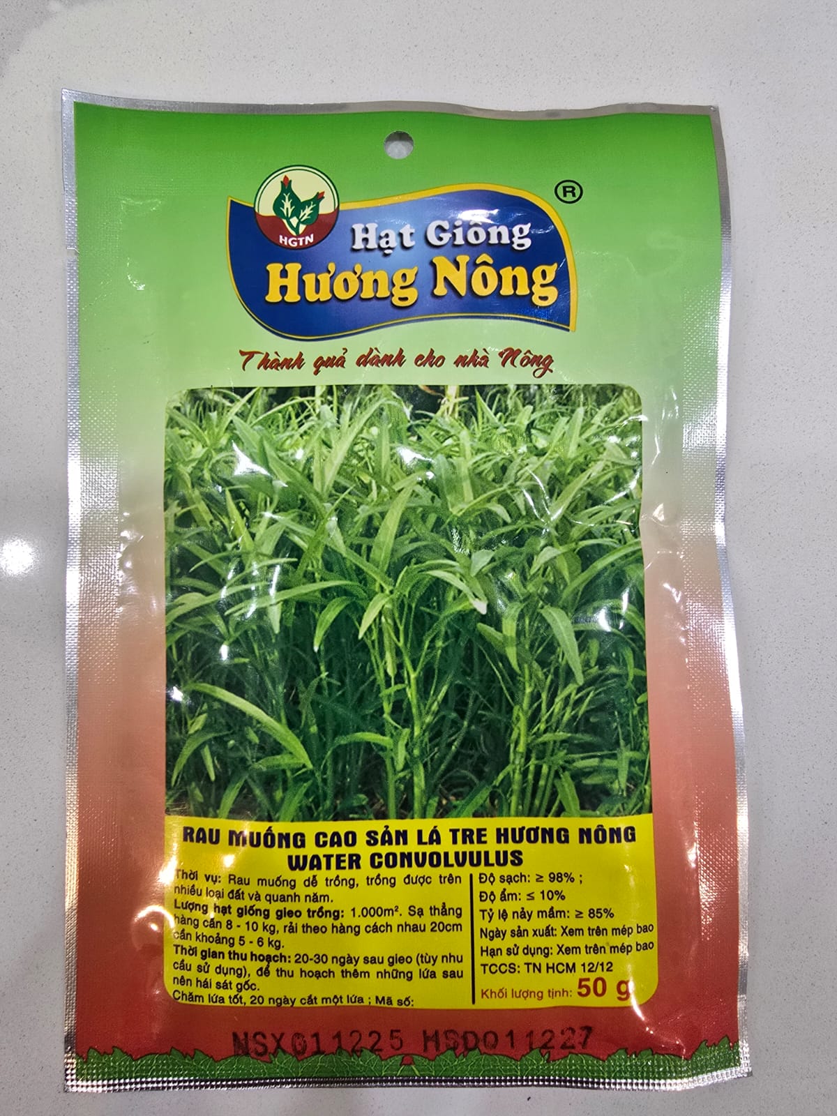 High-Yield Bamboo-Leaf Water Spinach Seeds (Rau Muống Cao Sản Lá Tre Hương Nông)