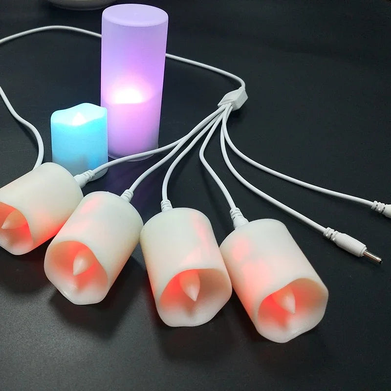 Rechargeable Led Candles Timer Remote LED Light Flameless For Wedding Room Garden Holiday Lighting Home Decor Tea Candle Lamp