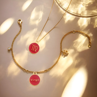 Accessoires de la série des 12 symboles du zodiaque, breloques pendentifs émaillés double face pour bracelets, colliers et boucles d'oreilles.