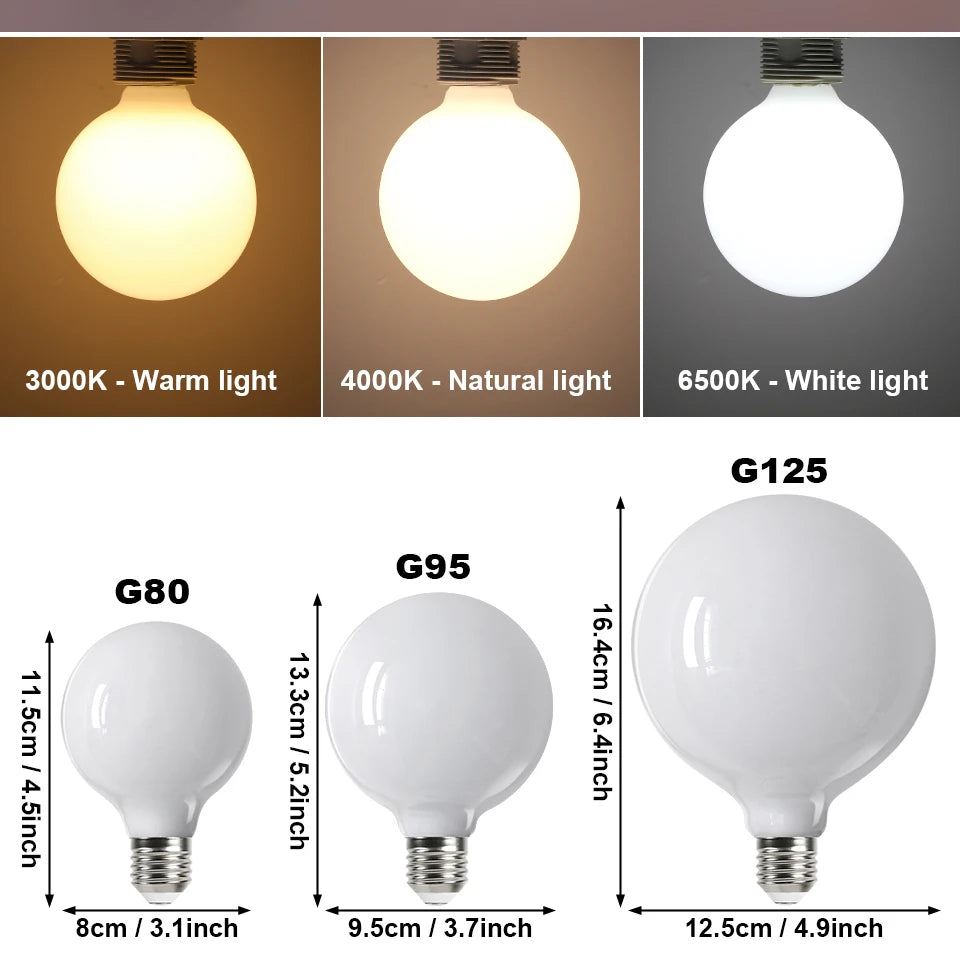 E27 LED Bulb AC 220V 110V G80 G95 G125 Energy Saving Global Light Lampada Ampoule LED Light Bulb Cold Warm White LED Lamp