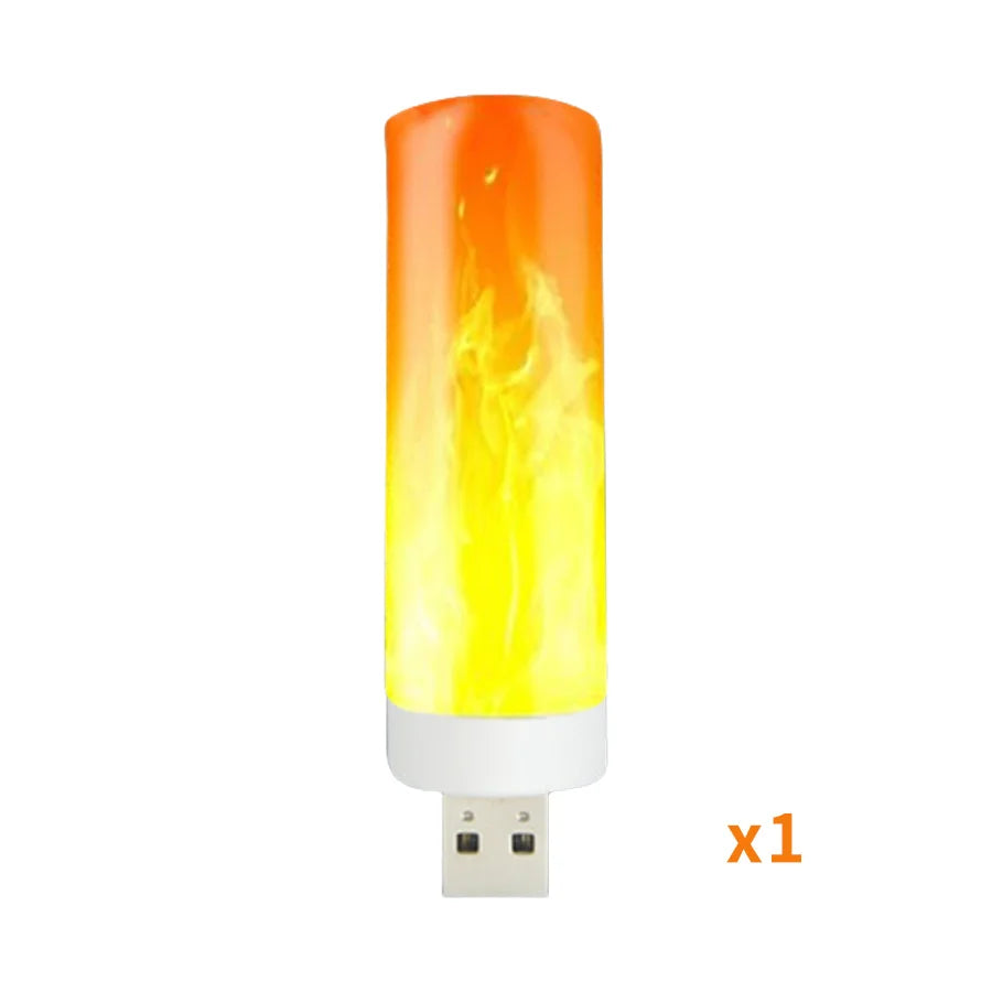 5V USB LED Flame Effect Light Bulbs USB Flame Lamp Candle Bulb Flameless Night Light Flickering Fire Bulb for Home Party Decor