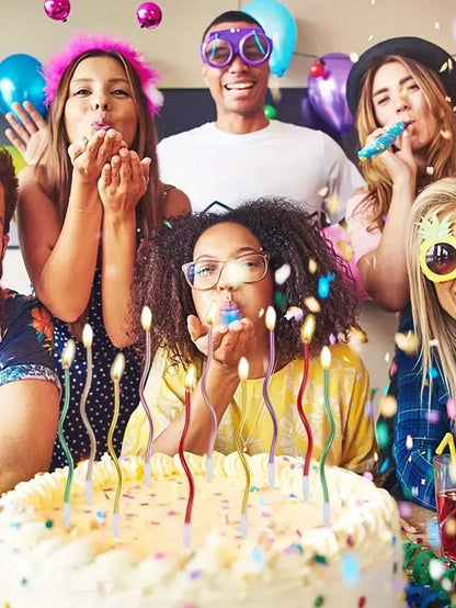 1/6boxes 15CM Curved Cake Candles Birthday Baby Shower Gender Reveal Cupcake Decorating Candle Toppers Wedding Party Decorative