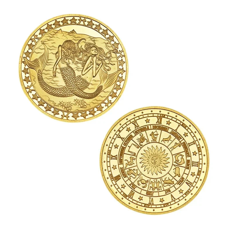 Pièce de monnaie souvenir du zodiaque de 4 cm, collection physique à collectionner, métal porte-bonheur, décorations d'intérieur antiques