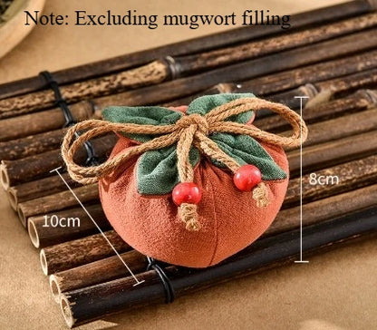 Incense Bag with Persimmon Pendant, Can Be Hung on Rearview Mirror or Car,Blessing Purse,Empty Bag Material Kit for Good Fortune