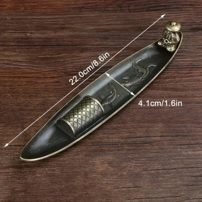 Creative Incense Holder Boat Fishing Men Insence Burner Japanese Style Incense Stick Burners Aromatherapy Ornament Home Decor
