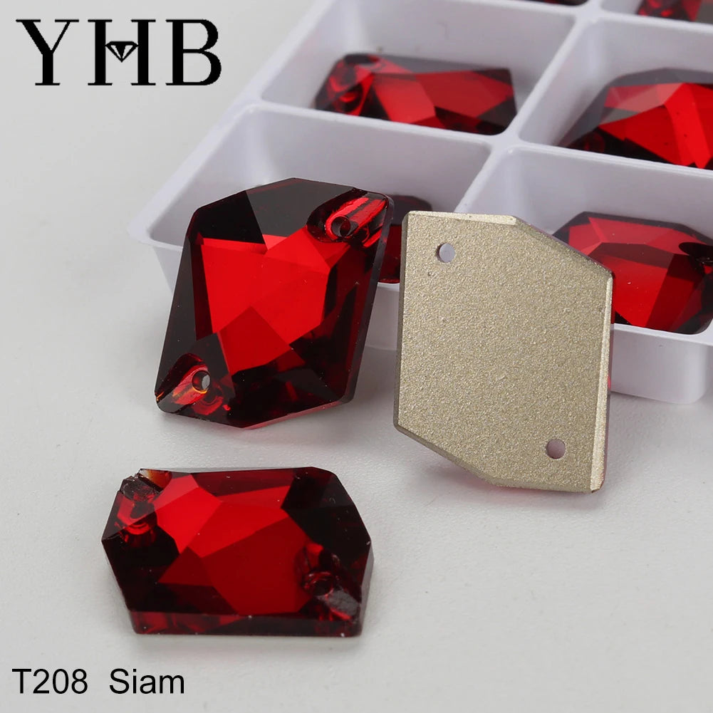YHB Top Quality Cosmic Glass Crystal AB Moonlight Sewing Stones Flatback Sew on Rhinestones For Garment Clothes Bags