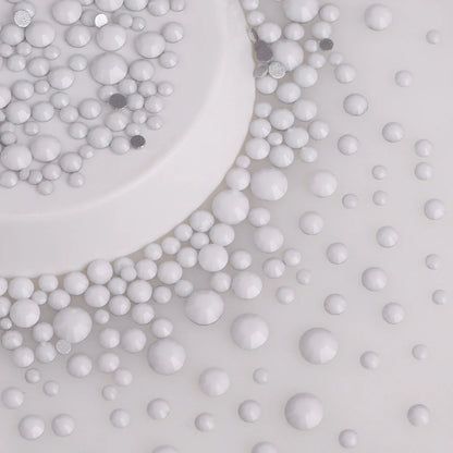 SS3-SS20 Mix Size Glitter Glass Round Rhinestones Silver Bottom Non Hotfix Small Size Crystal For Nail Art Clothes Decoration