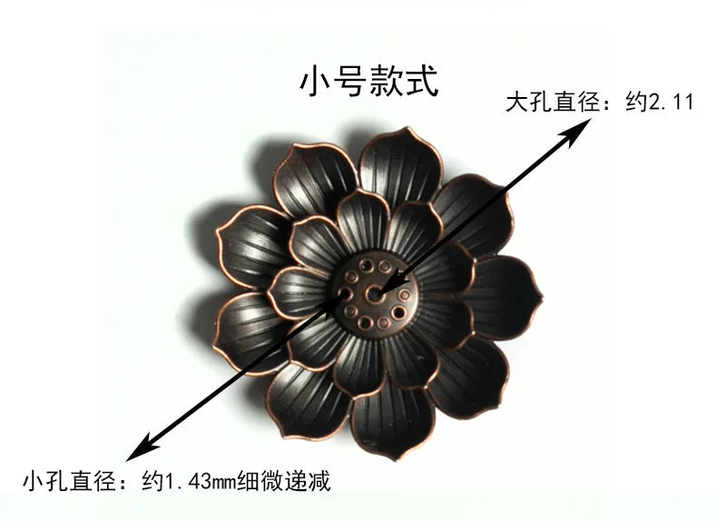 Incense Holder for Sticks Alloy Incense Burner Creative 3 levels Lotus Incense Stick Holder and Detachable Ash Catcher