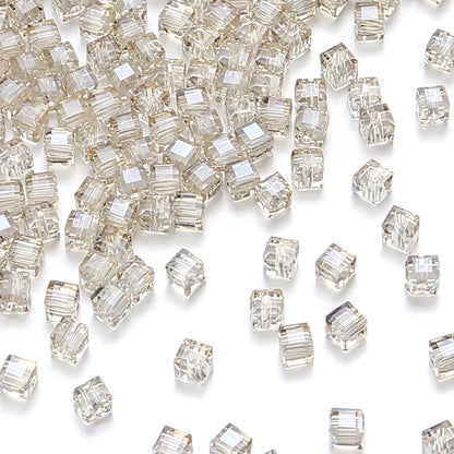 50pcs 4/6/8mm Square Faceted Glass Crystal Beads Loose Spacer Cube Beads for Jewelry Making DIY Bracelet Accessories Wholesale