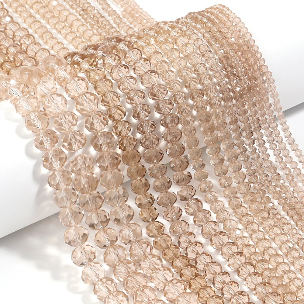1Strand/Lot 3 4 6 8 10mm Rondelle Flat Faceted Crystal Beads Glass Spacer Beads For DIY Crafts Ornament Making Handmade Accesso