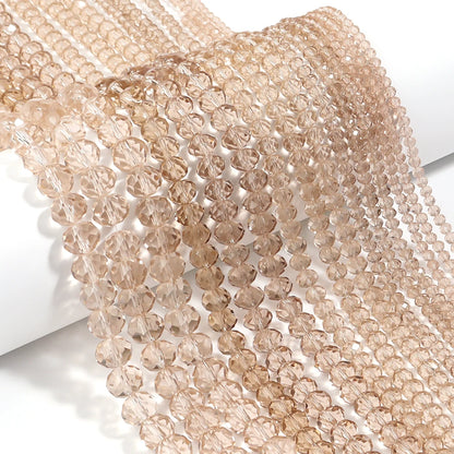 1Strand/Lot 3 4 6 8 10mm Rondelle Flat Faceted Crystal Beads Glass Spacer Beads For DIY Crafts Ornament Making Handmade Accesso