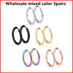 LUXUSTEEL 1Pairs/2Pcs Small Hoop Earrings Women Men Silver Color Stainles Steel Round Circle Pendientes Mujer 2023 Anti-allergy