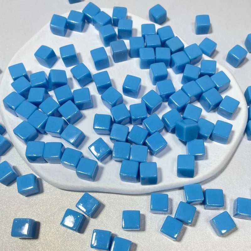 50Pcs/Set 25colors 8mm cube Clear Solid Transparent Square Colorful Crystal Dice Chess Piece Right Angle Sieve For Puzzle Game